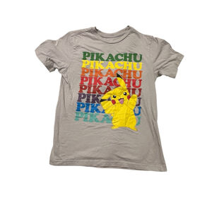 Boys Pokemon Gray Multicolor Pikachu Short Sleeve Tee XL